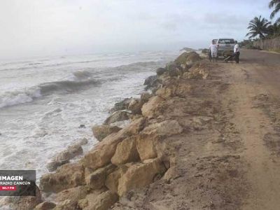 Registra erosión la carretera costera Tulum